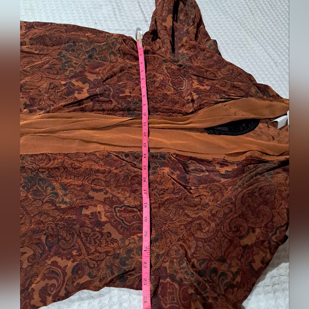 Vintage Just Me Paisley Duster Kimono Cardigan Size 18 Boho 90s Earth Tone - Picture 5 of 16